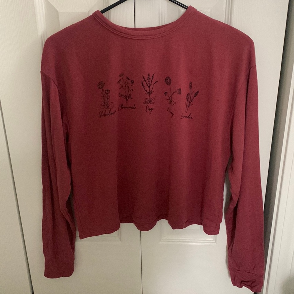Long sleeve flower sweatshirt